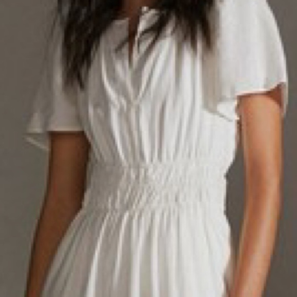✨NEW!✨ Anthropologie 🤍 Somerset Linen Edition Creamy White Maxi Dress Size XXSP! - Picture 6 of 6